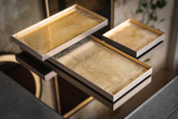 Gold leaf glass tray